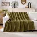 50x70 Inch Green Throw Blanket - Soft & Fluffy Fleece, Cute & Aesthetic, Perfect for Sofa, Couch, Chair, Bed, Living Room & Bedroom, All-Season Use, Plush & Cozy Decorative Blanket