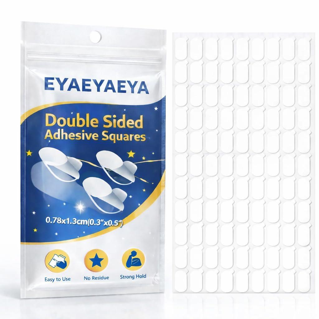 4 x 300 Pcs Double Sided Adhesive Glue Clear Dots, Removable Sticky Tack, Museum-Style Mounting Putty, No Damage No Trace Adhesive Dots for Wall Decor, Figurines, Posters, Balloons & Crafts (0.31"x0.51")