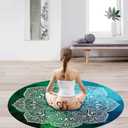 Pilates Mat Round Oversize Yoga Mat Suede Rubber Non-Slip Dia 140cm Exercise Mat Meditation Mat Workout Mat for Home Outdoor