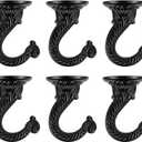 2 Sets Large Swag Ceiling Hooks Heavy Duty Swag Hook with Hardware for Hanging Plants Ceiling Installation Cavity Wall Fixing (2 Sets White)