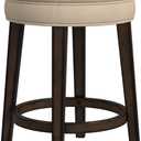 Hillsdale Krauss Backless Swivel Counter Stool, Charcoal Gray Finish with Linen Stone Fabric. 1 pack