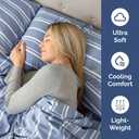 Body Pillowcases Set of 2-20x54 Long Body Pillow Case - Soft Body Pillow Cover for Sleeping & Side Sleepers - Comfy, Wrinkle & Fade Free - Machine Washable w/Envelope Enclosure Blue Stripes 3