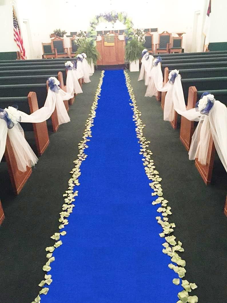 Aisle Runners Wedding Accessories Royal Blue Aisle Runner Carpet Rugs for Step and Repeat Display, Ceremony Parties and Events Indoor or Outdoor Decoration 24 Inch Wide x 50 feet Long