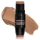 Nudestix Nudies Bronze All Over Matte Bronzing Stick 3-in-1 Cream Bronzer for Cheeks, Eyes & Lips with Built-In Brush | Natural Contour & Sun-Kissed Glow