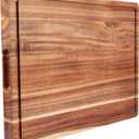 Cutting Board, 20 x 15 Inch Large Acacia Wood Cutting Board 1.5" Thick, Durable Wood Cutting Boards for Kitchen with Deep Juice Grooves & Built-in Handles, Easy to Clean