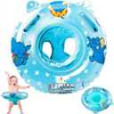 Baby Swimming Float, Inflatable Swimming Ring with Float Seat for 6 Months-6 Years Children (Blue)