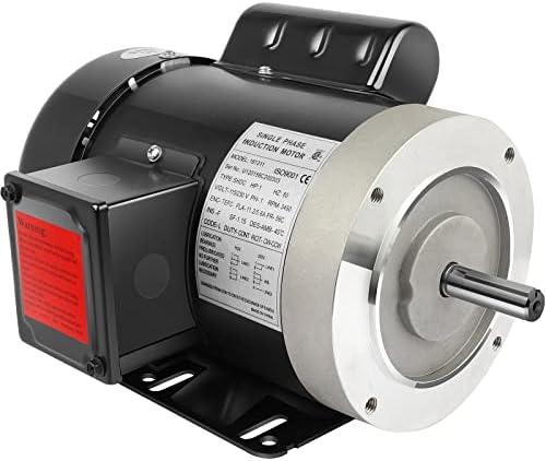 CUILVU 1 HP Electric Motor General Purpose Single Phase Motor 3450 RPM 115/230V 11.2/5.6A 56C Frame TEFC CW/CCW