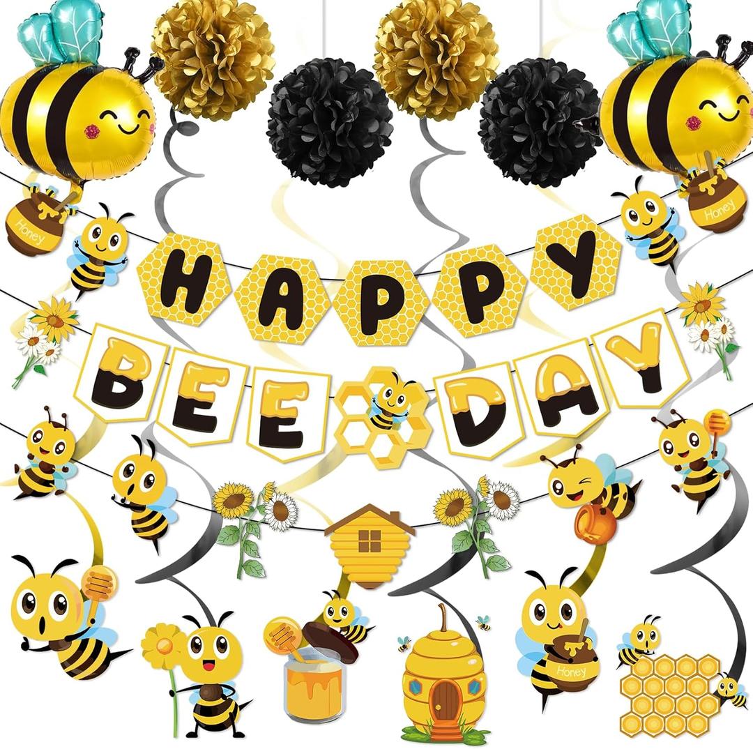 Bee Birthday Party Decorations - Bumble Bee Decorations Bee Themed Party Decor Bee Day Party Decorations Honey Bee Garland Kit