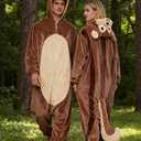 vavalad Adult Onesie Pajamas Halloween Costume Cosplay Women Men (Brown)