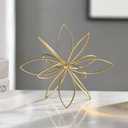 8" Gold Decorative Sphere, Metal Floral Tabletop Sculpture, Abstract Tabletop Decorative Ball for Home Metal Sphere Decor
