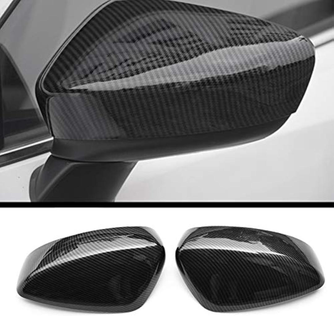 2Pcs Side Door Rearview Mirror Cover Caps Trim Accessories for Mazda 3 Axela 2014 2015 2016 2017 2018 Carbon Fiber
