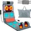 Moclever Full Body Massage Mat with Heat  Vibration Massage Pad for Back, Neck, Foot & Lumbar Support  Foldable Cushion Mattress with Timer & Adjustable Intensity for Home or Office Use