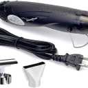 Mini Heat Gun + Reflector Nozzles Kit 350W Fast Heat Hot Air Gun Overload Protection 2 Temp Setting 392F-662F & 6.6Ft Long Cable for Craft Shrink WrappingTubing Stripping Paint