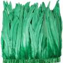 Green Rooster Fringe Trim 2.15Yard 8-10inch for Feather Shawl Cape,DIY Sewing Craft Clothing Wedding Decoration