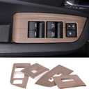 4PCS Window Lift Switch Panel Frame Cover Trim for Honda Pilot 2016-2022/ Passport 2019-2023, ABS Material Car Door Window Glasses Lifter Button Decoration Accessories (Pear Wood Grain)