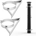 2 Pcs Wall Support Bracket (8" Inner Ring) for Wood Stove Pipe 6" Double-Wall Chimney Pipe Stainless Steel Wall Bracket Chimney Holder Fireplace