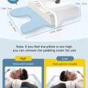 CPAP Pillow for Larger-Framed Men, Ergonomic Memory Foam Bed Pillow to Reduce Air Leaks, Facial Pressure, Height Adjustable for Side Back Stomach Sleepers, 23.6"x15.74"x5.11"/5.9"