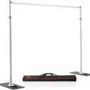 Pipe and Drape Backdrop Stand 9.2x9.2ft, Adjustable Heavy Duty Photo Background Frame with Metal Base & Carry Bag, Professional Event Backdrop System for Wedding, Trade Show, Parties, Photography