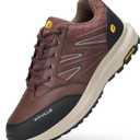 FitVille Mens Wide Hiking Shoes Outdoor Walking Shoes Trekking Trails Sneakers with Slip Resistant (8 X-Wide, Brown)