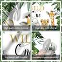 Mocsicka Safari Wild One Backdrop Safari Animal First Birthday Party Background Jungle Boy 1st Birthday Party Decorations Photography Background (7x5ft)