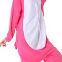 dressfan Cartoon Unisex Animal Grey Shark Costume Pajamas Adult Kids Teen Women Men (Pink, S)