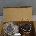 2 Pack Outdoor Solar Hanging Lantern Lights Metal LED Decorative Lamp for Garden Patio Courtyard Lawn and Table with Hollowed-Out Design (Bronze)