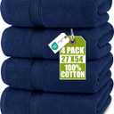 Utopia Towels 4 Pack Premium Bath Towels Set, 27 by 54 Inches, 100% Ring Spun Cotton 600GSM, Lightweight and Highly Absorbent Quick Drying Towels, Perfect for Daily Use, Navy