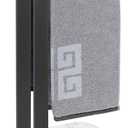 NearMoon Hand Towel Holder with Balanced Marble Base, SUS304 Stainless Steel Stand Towel Ring L Shape Hand Towel Rack Free-Standing Towel Bar for Bathroom Kitchen Countertop (Double Rod, Matte Black)