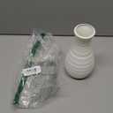 Unbreakable Vase for Flowers, Ceramic Look Plastic Vase for Home Decor, Living Room, Table (Seashell White)