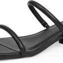 Modatope Square Open Toe Heeled Sandals Women Two Strap Chunky Heel Sandals for Women Low Block Heel Sandal Dressy, Size 9