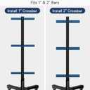 Movable Olympic Weight Plate Tree with 6 Metal Pegs, Fits 1" & 2" Weight Plates, Heavy Duty Storage Rack with Barbell Holders for Home & Garage Gym