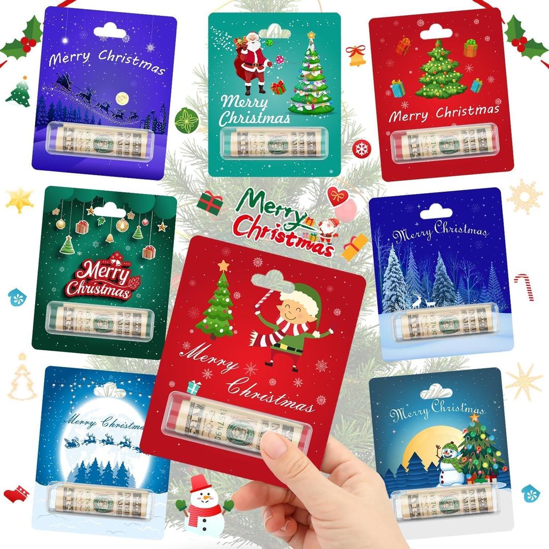 2 x Christmas Money Holders for Cash, 8Pcs Funny Xmas Decorations Ornaments Gifts for Christmas Decor Tree Hanging Accessories Money, for Grandkids & Teens