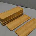 yarlung 10 Pack Small Bamboo Saucers, 7 Inch Plant Saucers Rectangular Flower Pot Drainage Trays for Succulent, Cactus, Small Indoor Plants