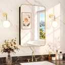 16x24 in Brushed Gold Medicine Cabinet with Mirror for Bathroom, Gold