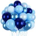 60Pcs St 12 Inch Dark Light Blue Balloons for Birthday Party Supplies, Latex Helium Arch Garland Kit, Boys Girls Themed Decorations, Baby Shower Favors (Blue) 2 Pack