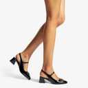 Slingback Mary Janes Shoes Women Closed Square Toe Pumps Low Chunky Heel Shoes with Buckle Ankle Strap Casual Party Dessy, 9.5