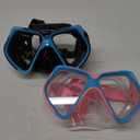 Weewooday 2 Pcs Adults Swimming Goggles with Nose Cover Tempered Glass Diving Mask Clear Wide View No Blurring Swim Goggle for Adult Men Women Youth (Pink Blue, Black Blue)