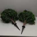 Artificial Boxwood Topiary Ball Tree with Ground Spike, Set of 2 Artificial Shrub Bushes, Fake Evergreen Tree for Porch, Artificial Plants for Outdoor Planters Indoor UV Resistant