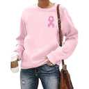 Tee Hunt Pink Ribbon Distressed Flag Hoodie Breast Cancer Awareness Sweatshirt, Size M
