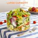 Oungg Large Salad Bowl, Trifle Bowl Glass with Sealed Lid, Versatile Mixing and Serving Bowl for Laying Ice Cream,Cake,Cupcake,Salad (9 in)