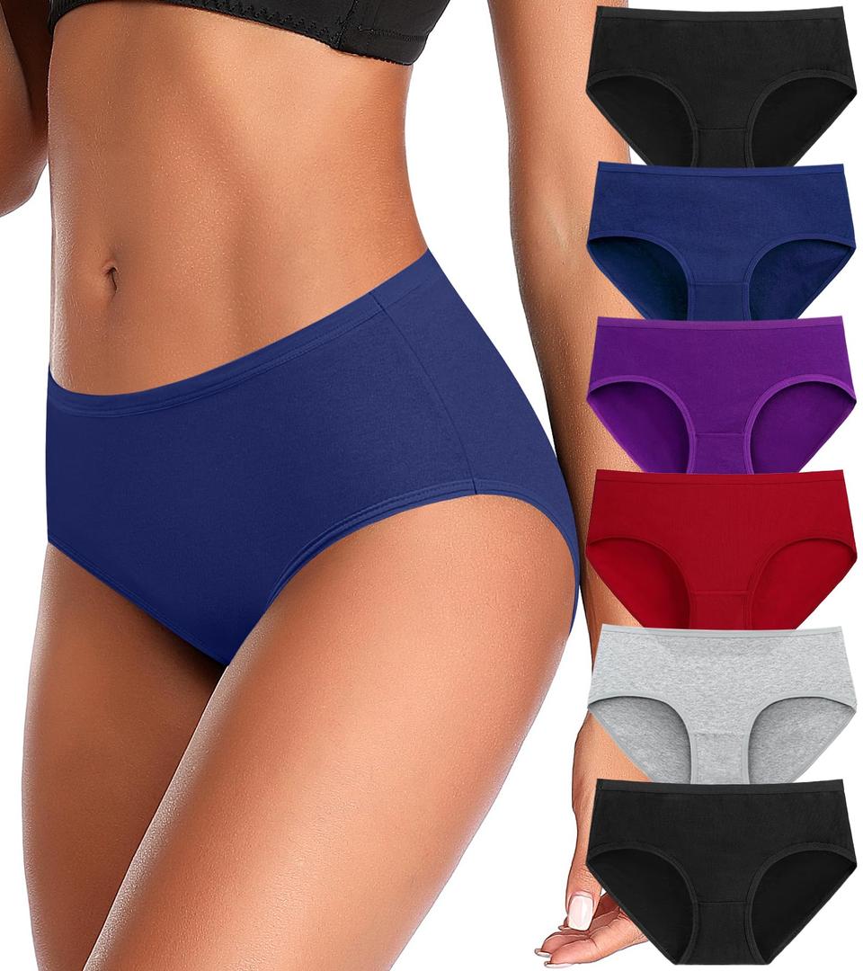 K-CHEONY Womens Underwear Cotton Soft Panties Ladies Breathable Briefs (XL)