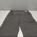 Huukeay Women's Cotton Linen Maternity Capris Pants, Lounge Pregnancy Cropped Pants Wide Leg Over The Belly Pockets Trouser(Dark Gray, Medium)