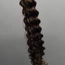 Feather Crochet Hair For Black Women, 18 Inch 180g Human Hair Blend Crochet Hair Deep Wave For Miracle Knots Crochet Braids Brown Hair Pre-Separated Invisible Curly Hair Extensions (T30, 100 Strands)