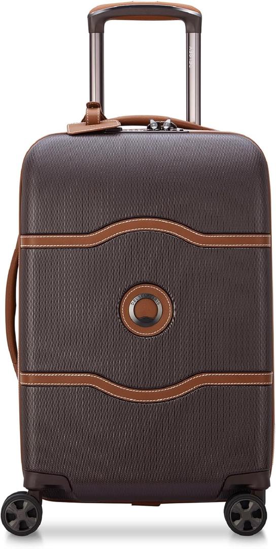 DELSEY PARIS Chatelet Air 2.0 Hardside Luggage with Spinner Wheels, Chocolate Brown, Carry on 19 Inch