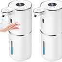 2 Pack Automatic Soap Dispenser,12.8oz/380ml USB Rechargeable Touchless Foaming Dispenser with Upgraded 2025 Smart Sensor,Wall Mounted for Bathroom Kitchen,White P18 Dish Soap Dispenser