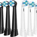 6 Pcs IO Replacement Heads Compatible with Oral B IO 2/3/4/5/6/7/8/9/10/Deep Clean Series Electric Toothbrushs, Toothbrush Heads with Medium Bristles Compatible with Oral B IO (Black/White)