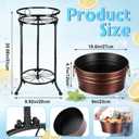 Fumete Copper Beverage Tub with Stand Champagne Ice Bucket Stand, 1 Set