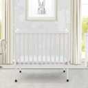 Delta Children Folding Portable Mini Baby Crib with 1.5-inch Mattress - Greenguard Gold Certified, White