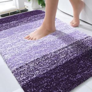 OLANLY Bathroom Rugs Mat 30x20, Extra Soft Absorbent Microfiber Bath Rugs, Rubber Backing, Quick Dry, Machine Washable Bath Mats for Bathroom Floor, Tub and Shower, Home Decor Accessories, Violet