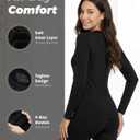 WEERTI Thermal Underwear for Women Long Johns with Fleece Lined Base Layer Women Cold Weather Top Bottom (Black, S)